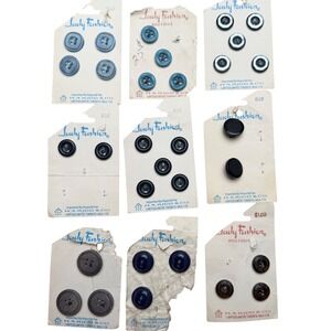 Lady Fashion Vintage Buttons Lot H.A. Kidd & Co Retro Sewing Notions Mixed Cards